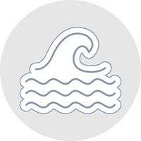 Wave Line Sticker Multicolor Icon vector