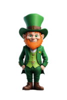 AI generated happy and standing cute leprechaun ultra realistic png