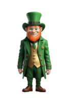AI generated happy and standing cute leprechaun ultra realistic png