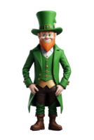 AI generated happy and standing cute leprechaun ultra realistic png