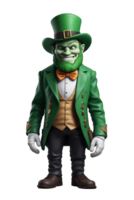 AI generated happy and standing cute leprechaun ultra realistic png