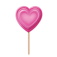 ai generado gráficos de un rosado en forma de corazon pirulí png