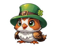 AI generated happy and jumping quail leprechaun ultra realistic png