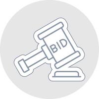 Bid Line Sticker Multicolor Icon vector