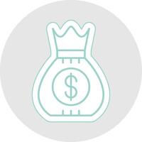 Dollar Sack Line Sticker Multicolor Icon vector