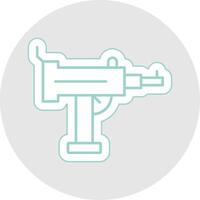 Uzi Line Sticker Multicolor Icon vector