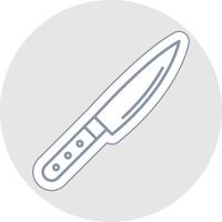 cuchillo línea pegatina multicolor icono vector