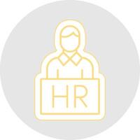 Human Resources Line Sticker Multicolor Icon vector