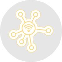 Network Line Sticker Multicolor Icon vector