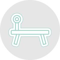 Bench Press Line Sticker Multicolor Icon vector