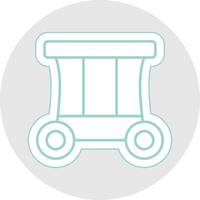 Carriage Line Sticker Multicolor Icon vector