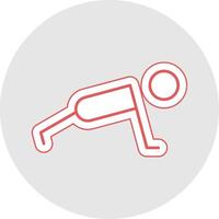 Exercise Line Sticker Multicolor Icon vector