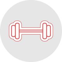 Dumbbell Line Sticker Multicolor Icon vector