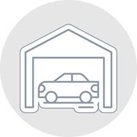 Garage Line Sticker Multicolor Icon vector