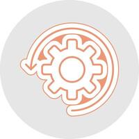 Automate Line Sticker Multicolor Icon vector