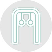 Gymnastic Rings Line Sticker Multicolor Icon vector