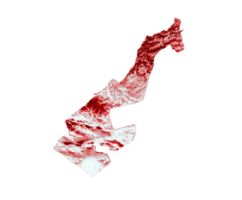 Monaco carte avec le drapeau couleurs blanc et rouge ombragé le soulagement carte 3d illustration png