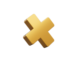 mathematisch Gold mehrere Symbole 3d Stil. isoliert Objekte 3d Illustration png