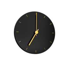 prima oro reloj icono aislado 7 7 o reloj en negro icono. Siete en punto hora icono 3d ilustración png