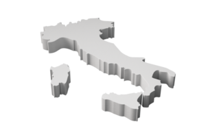Italy 3D map Geography Cartography and topology 3D illustration png
