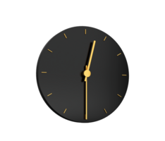 prime or l'horloge icône isolé moitié passé 12 sur noir icône. Douze heures temps icône 3d illustration png