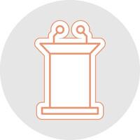 Podium Line Sticker Multicolor Icon vector
