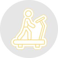 Treadmill Line Sticker Multicolor Icon vector