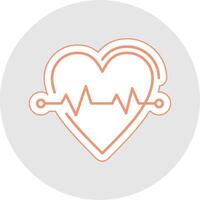 Heart Rate Line Sticker Multicolor Icon vector