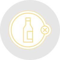 No Alcohol Line Sticker Multicolor Icon vector