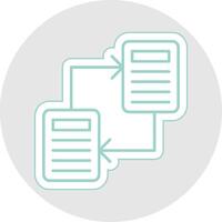 File Sharing Line Sticker Multicolor Icon vector