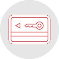 Key Card Line Sticker Multicolor Icon vector