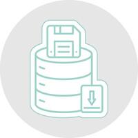 Save Data Line Sticker Multicolor Icon vector
