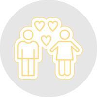 Relation Line Sticker Multicolor Icon vector