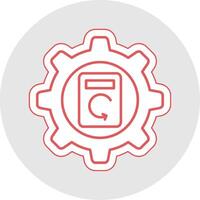 Process Data Line Sticker Multicolor Icon vector