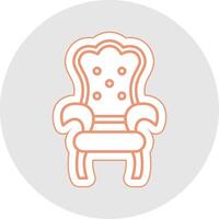 Throne Line Sticker Multicolor Icon vector