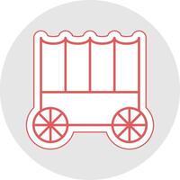 Carriage Line Sticker Multicolor Icon vector