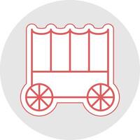 Carriage Line Sticker Multicolor Icon vector