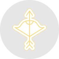 Crossbow Line Sticker Multicolor Icon vector