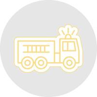 Fire Truck Line Sticker Multicolor Icon vector