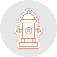 Fire Hydrant Line Sticker Multicolor Icon vector