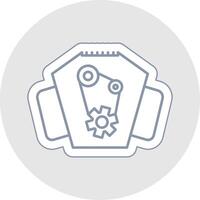Engine Line Sticker Multicolor Icon vector