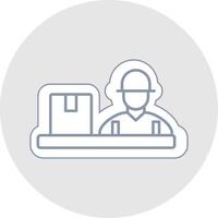 Assembling Line Sticker Multicolor Icon vector