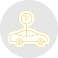 Parking Line Sticker Multicolor Icon vector