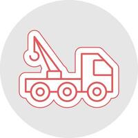 Tow Truck Line Sticker Multicolor Icon vector