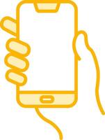 Hands holding mobile phone Vecto Icon vector