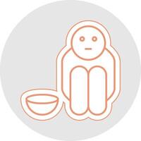 Hunger Line Sticker Multicolor Icon vector