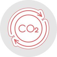 Carbon Cycle Line Sticker Multicolor Icon vector