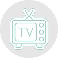 Tv Line Sticker Multicolor Icon vector