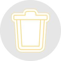 basura lata línea pegatina multicolor icono vector