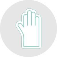 limpieza guantes línea pegatina multicolor icono vector